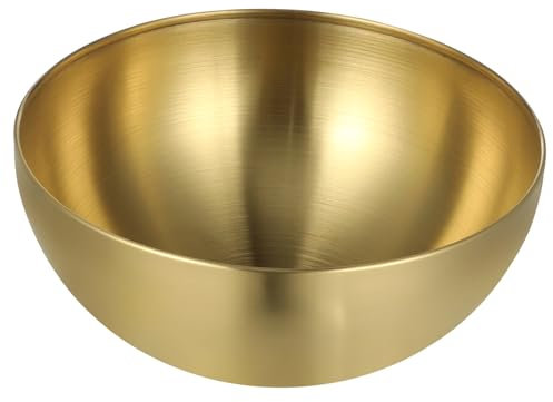 OKUMEYR Stainless Steel Salad Bowl 20cm Multi-Function Serving Bowl Gold Color Reusable Kitchen Accessory Suitable for Daily Use and Cooking