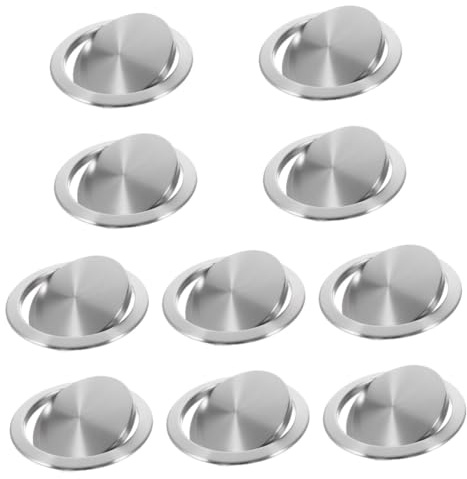 MAGICLULU 10st Abdecken Kann Mülltonne Abdecken Schreibtisch Papierkorb Ersatz Für Mülleimerdeckel Spülen Sie Den Mülleimer Ab Fallen Klappe Mülltonnenabdeckung Sensor Silver 430er Edelstahl