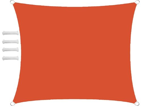 Impermeable Toldo Vela de Sombra Protección UV Impermeable Vela de Sombra Toldo de Protección Solar para Exteriores Jardín Patio Terraza,con Cuerdas de 2x3m Naranja
