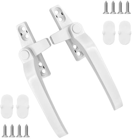 2-Pack Window Handle –Window Handles for UPVC Windows, White Locking Replacement Handles, Left & Right Handed Fit, Durable & Easy to Install for Home & Office