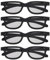sourcing map 4pcs Polarized 3D Viewing Glasses, Passive Circular 3D Glasses for Anaglyph Movie Cinema Game TV Photo Projector Black