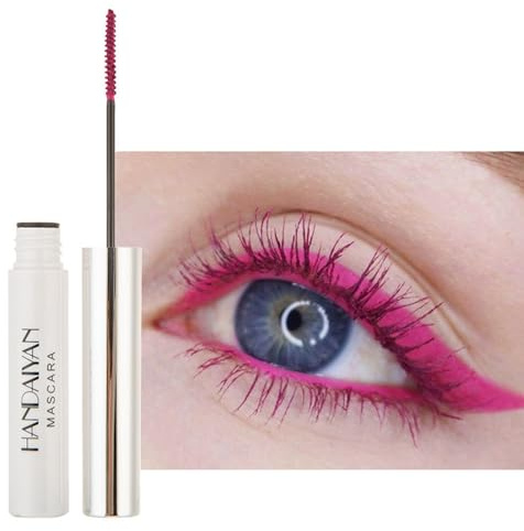 Mascara rosa 5D Colorful Fiber Mascara Charming Long Lasting, Thick & Long Eyelash Waterproof and Smudge-proof Eyes Makeup