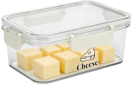 Yomjarl Cheese Container for Refrigerator,BPA-Free Deli Meat Storage Containers,Sliced Cheese Container for Fridge with Airtight Lid Refrigerator Organizers and Storage,Cream,Shredded,Cheeses Keeper