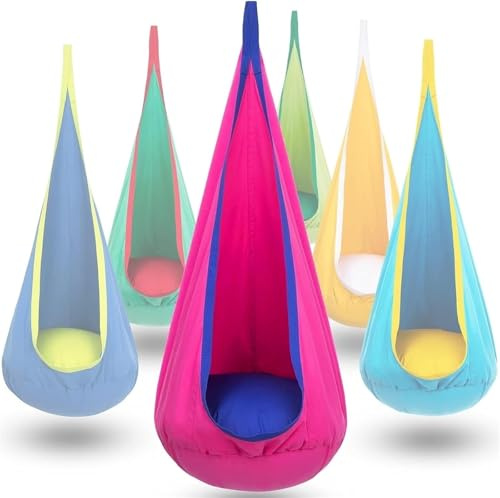 tylxayoxa Hängehöhle Hängesessel Schaukel Schaukel Für Mit Weichem Velvet‑Kissen, Indoor, Outdoor Inkl. Karabiner & Betonanker(A)