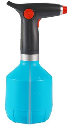 Pulvérisateur de jardin électrique automatique 1 L, rechargeable par USB, micro pression avec buse réglable, affichage du niveau de batterie pour jardin, nettoyage (bleu)