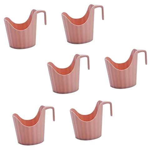 MUELODSIC Porta Bicchieri Antiscottatura in Plastica Rosa 6 Pezzi Manico per Bicchieri di Carta USA e Getta per Feste e Caffetterie