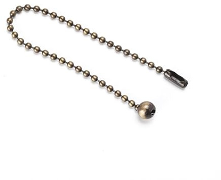 ORION LIGHTSTYLE Zugkette Kugelkette für Lampen Zugschalter Länge 16cm Ø 3mm Kette Ersatzkette Kugelende Ø 8mm Lichtschalter Lampenkette, Patina