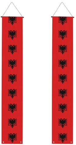 Albanische Flagge, Druck, Abschlussfeier, Veranda, Banner, Schild, langlebig, Congrats Grad, Outdoor-Türdekorationen