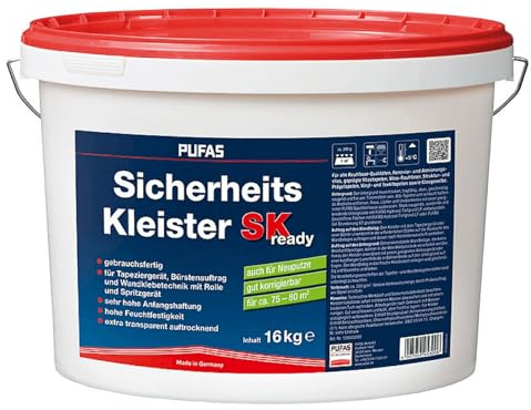 Gebrauchsfertiger Sicherheits-Kleister Tapeten SK ready 16kg PUFAS