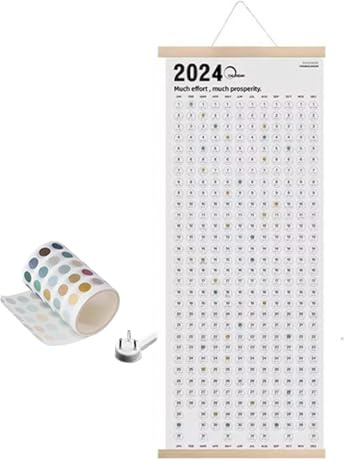 WNDUOKXH Zeitmanagement leicht gemacht – Wandkalender 2024 – Organisieren Sie Tagespläne, modisch und elegant. Eignet sich zum Aufhängen an Wand oder Tür als Dekoration. Praktisch und schön zugleich.