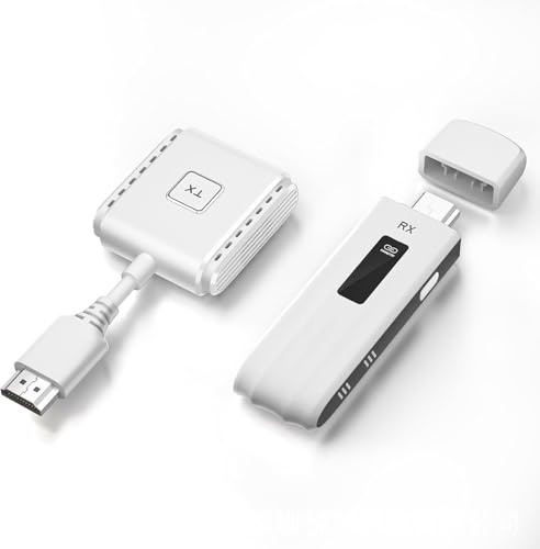 LICAEVEY Kit de Extensor HDMI Inalámbrico de 164 Pies, Transmisor y Receptor HD de 5 GHz con Decodificación 4K, Salida 1080P, Plug and Play para Transmisión Desde una Computadora Portátil