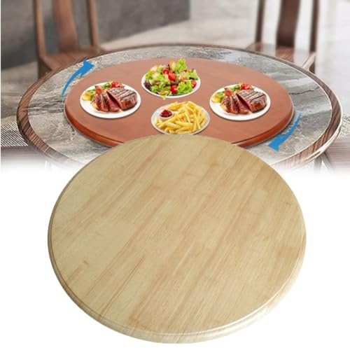Lazy Susan - Grande piatto girevole in legno, vassoio da portata rotondo per cucina, 61,4 cm, 91,4 cm, vassoio girevole per tavolo da pranzo, colore: dimensioni tronco: 60 cm