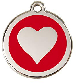 Red Dingo Hundemarke Herz inklusive Gravur (S, rot)