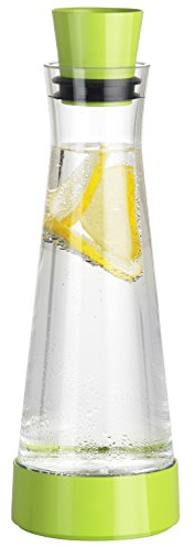 Tefal Flow Slim Friends, caraffa per vino e acqua con base di raffreddamento e coperchio antigoccia, verde, 1 litro