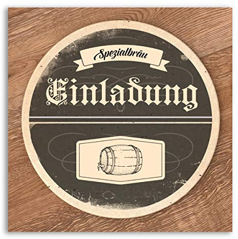 gestaltenlassen.com (60 x) Einladungskarten zum Geburtstag Bierdeckel Einladungen Karten lustig witzig