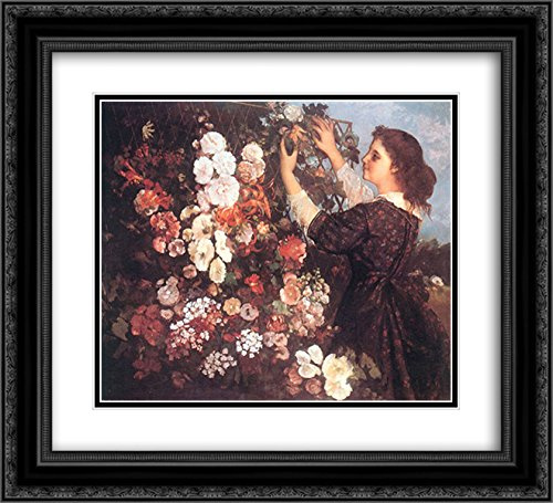 The Trellis 22x20 Black Ornate Frame and Double Matted Museum Art Print by Gustave Courbet