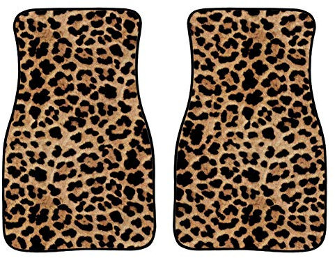 Leopard Maßgeschneiderte Auto-Fußmatten, nur vorne, 2-teilig, Allwetter-Gummiunterseite, rutschfest, schmutzabweisend, universell, Automobil-Teppiche