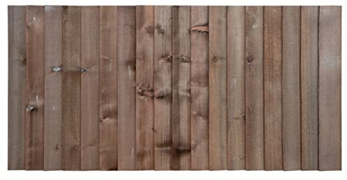 Premium Closeboard Fence Panel - Heavy Duty Vertical Feather Edge Fence Panels (Height 3ft (91.5cm) with Capping - Brown)