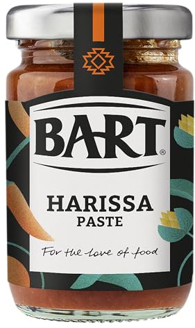BART Harissa Paste Jar - Pack of 6 x 82g - Spicy Garlic Kick Ideal for Middle Eastern Dishes - Medium-Hot Heat - Vegan & Gluten Free