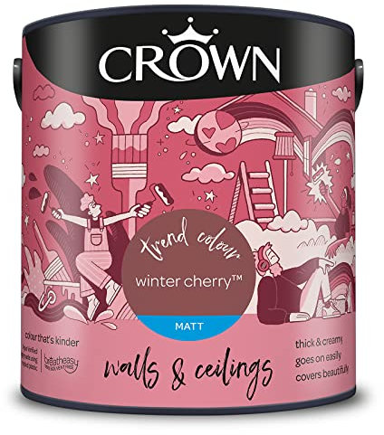 CROWN 2.5L Breatheasy MATT Emulsion Paint for Walls & Ceilings - WINTER CHERRY