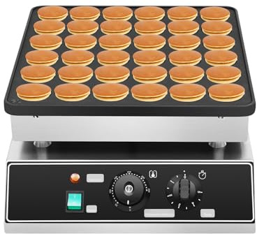 1000W 36 Grid Mini Pancakes Maker Machine, Nonstick Dutch Pancakes Muffins Baking Machine, Commercial Mini Electric Waffle Maker Non-stick Pancake Maker for Baking Crepes, Muffins, Dutch Pancakes