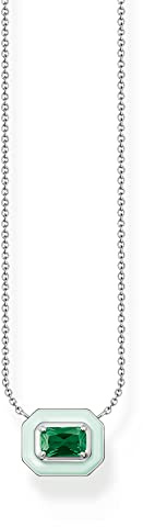 THOMAS SABO Kette mit grünem Stein silber 925 Sterlingsilber, Kaltemail