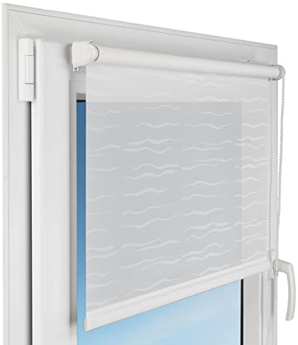 Deco4Me Seitenzugrollo Klemmfix ohne Bohren, mit Motiv (Design A1, 60 x 150 cm) - lichtdurchlässig & halbtransparent - Innenrollo für Fenster (Stoffbreite 56 cm)