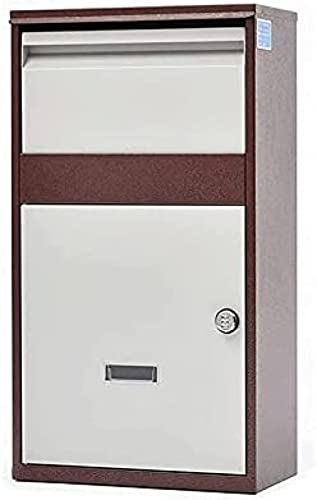 Buzón para Exteriores con Candado, Buzón Seguro para Paquetes con Candado De Combinación En El Exterior, Buzón Independiente Grande con Cerradura para Entrega De Paquetes, Multicolor,Blanco, Marró