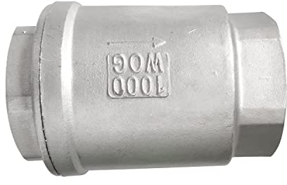 LOZOME Vertikales Rückschlagventil Rückflussverhinderer, 2'' weiblicher WOG1000 304 Edelstahl, NPT federbelastet inline niedrigen Rissdruck CF8M