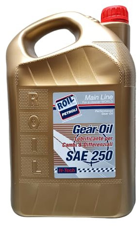 5 Litri di Roil GEAR CD SAE 250 - Olio Minerale per cambi manuali, differenziali, trasmissioni manuali, ingranaggi ipoidi, assali