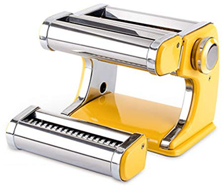 Macchina Per Pasta Professionale Macchina Per Pasta 7 Impostazioni Di Spessore Regolabili Macchina Per Tagliatelle Con Manovella Perfetta Per Spaghetti, Fettuccine, Lasagne, Taglierina Fresca (Giallo