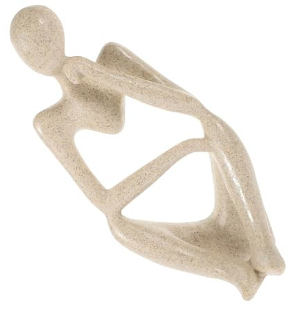 Alipis Moderne Denkerstatue Denkerfigur Aus Kunstharz Für Den Schreibtisch Heimdekoration Abstraktes Kunstdesign