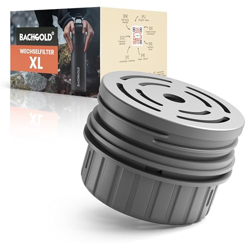 Bachgold Filtro dell'acqua per esterni con capacità di filtro 1500L,rimuove il 99,99% di tutti i batteri e filtra virus,particelle e metalli pesanti,a prova di blackout e crisi, para botella de 800ml