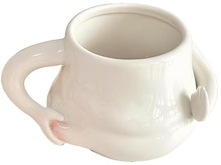 perfk Tasse à café, tasse à jus de lait en céramique avec gros ventre avec poignée, jolie tasse de voyage, tasse à thé pour cadeau de bureau