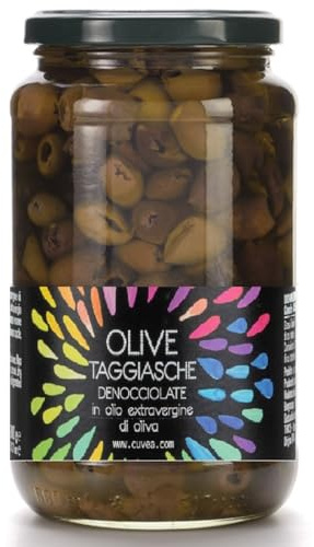 Olive taggiasche denocciolate sott'olio extravergine Cuvea 500 g - Olive taggiasche senza aromi né correttori di acidità: ricetta tradizionale solo olio e sale