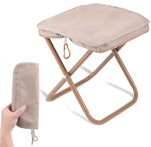 MmmLucipor Sgabello Pieghevole Campeggio, Esterno Sgabello Pieghevole Portatile, Mini Portatile Leggero Sedia Pieghevole, Resistente 90kg, Per campeggio,Escursioni E Viaggi, Pesca, Picnic