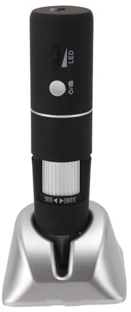 Denash Microscopio Electrónico 1000X Resolución de Imagen WiFi Resolución de Imagen 1080p para la Observación de Plantas de la Piel