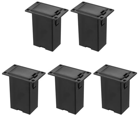 Healifty 5 Pièces Boîtier Batterie Guitare Électrique et Basse Compartiment Plastique pour Pile Support Remplaçable pour Micro Actif Accessoire Guitare Polyvalent
