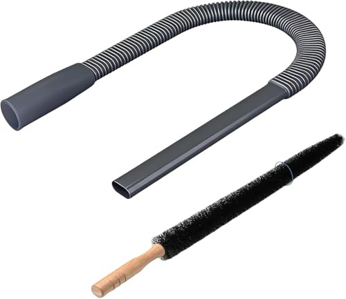 Dryer Vent Cleaning Kit, Includes Flexible Dryer Lint Brush, Compatible with Most Vacuum Cleaners, for Quick Lint Removal (Gray)