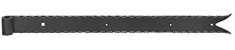 Pollmann®Baubeschläge 3553800 Ladenband (Torband) mit Randhämmerung, Rolle Ø 20 mm, Länge 800 mm, schwarz