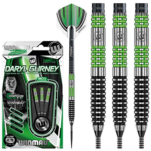 WINMAU Daryl Gurney 26g Sonderausgabe Profi Wolfram Steeltip Dartpfeile Set mit Flights und Schäfte
