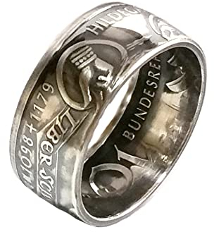 Münzring 10 Mark 1998 Hildegard von Bingen Silber 925er Größe 56 bis 72