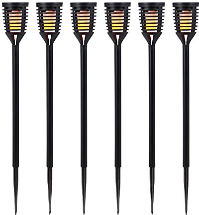 Taylor & Brown 6 Pack Solar Lights Outdoor Pathway, Mini Solar Powered Outdoor Garden Path Torch Stake Lights for Landscape Patio Walkway Yard Driveway