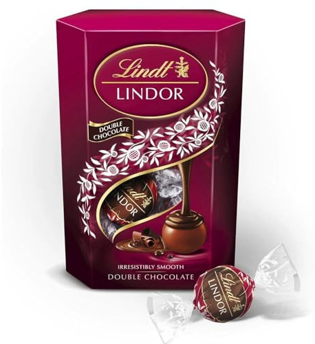 Lindt Lindor Doppel Schokoladentrüffel Box - ca. 16 Kugeln 200g - Schokoladentrüffel mit einer glatt schmelzenden Füllung - Geschenk - Ostern, Geburtstag, Feiern, Glückwunsch