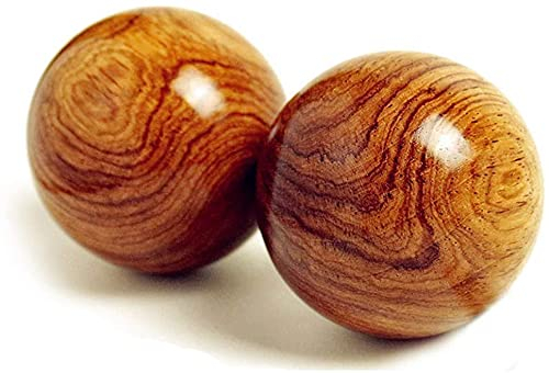 ZHANGDONG Qi Gong Kugeln Massagebälle klangkugeln Baoding Bälle 2 Stück Meditationsball/Holz Fitnessball/Massage Gym Gesundheit Stressabbau Spiel Entspannungsbälle Therapie Handgriffe(Color: