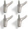 GUWINA 4 Piezas Ganchos doble Pared，Gancho Perchas de Pared para Colgar Ropa abrigo bata Aleación de zinc colgador pared En Cocina Baño Dormitorio con Tornillos (Níquel perlado)