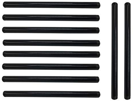 Temperguss Rohr für Möbelbau mit 1/2 Zoll Gewinde für DIY Kleiderstange im Industrial Loft Design, Pulverbeschichtet Wasserrohr in schwarz für DIY Kleiderschrank (30cm)