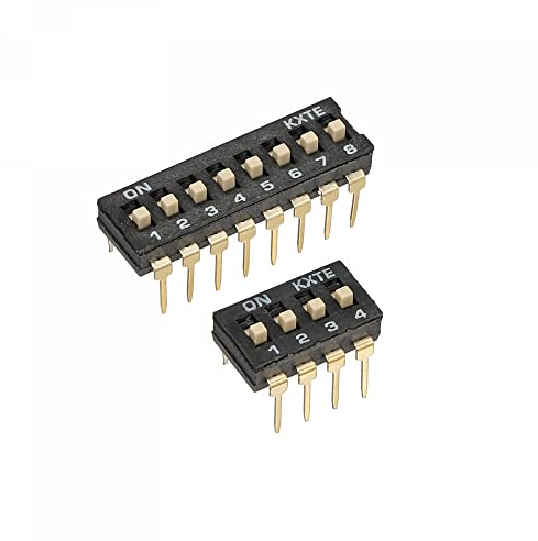 sourcing map DIP Switch, 4 and 8 Positions 2.54mm Pitch for Circuit Breadboards PCB Black 1sets