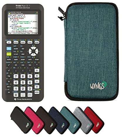 TEXAS INSTRUMENTS CALCUSO Sparpaket: TI 84 Plus CE-T Python Edition Grafikrechner + WYNGS Schutztasche t?rkis + Erweiterte von CALCUSO