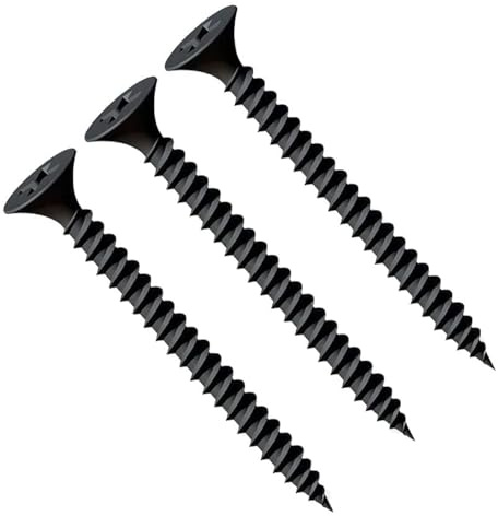 3.5X32mm Trockenbau-Schwarzschrauben, Gipshrauben, selbstschneidender Kreuzschlitz-Senkkopf, Feingewinde, scharfe Spitze, Phosphat schrauben für Gipskarton-auf-Metall-Bolzen, Stahlprofil (50 pcs.)